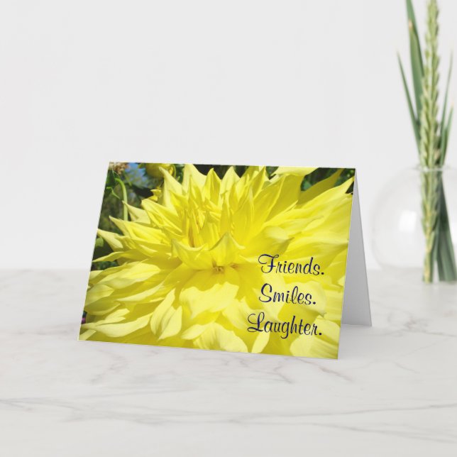 Vänner Leenden Skratt Kort Anpassad Dahlia (Framsida)