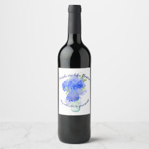 Vänner liknar Flowers Vänskap Quote Gift Vinflaska Etikett