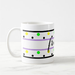 Vänner Lila Gult Grönt Polka dots Kaffemugg