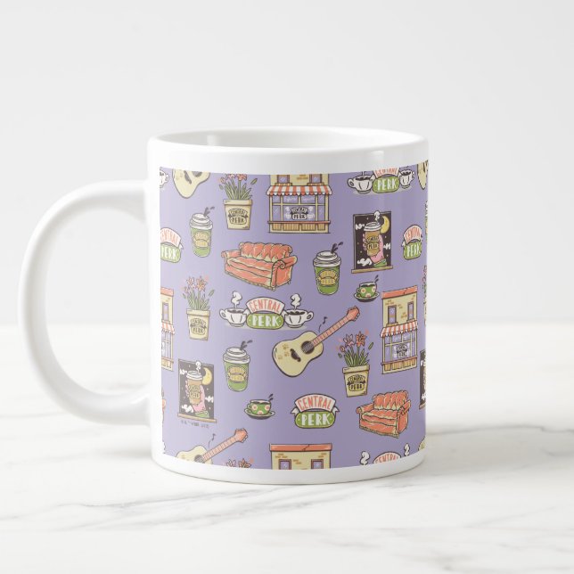 VÄNNER™ | Lila Icon Mönster Jumbo Mugg (Vänster)