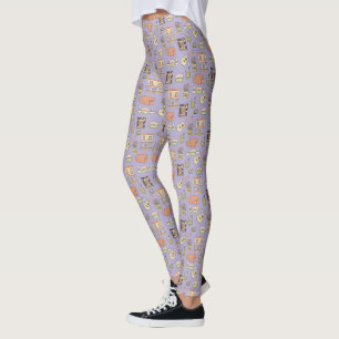 VÄNNER™   Lila Icon Mönster Leggings