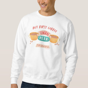 VÄNNER™ Men första kaffe - centrala Perk Lång Ärmad Tröja