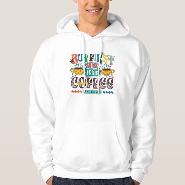 VÄNNER™ | Men första kaffevibrant grafik Hoodie (Framsida)