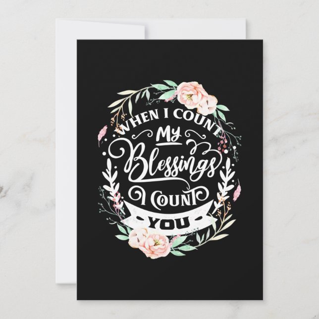 Vänner när jag räknar min välsignelse inbjudningar (Framsida)