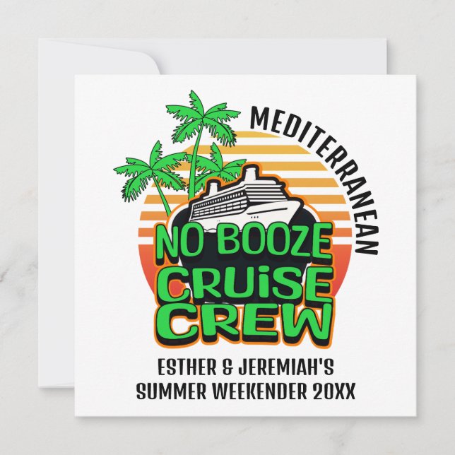 Vänner NO BOOZE CRUISE CREW Destinationgrupp Inbjudningar (Framsida)