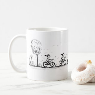 Vänner och bike kaffemugg