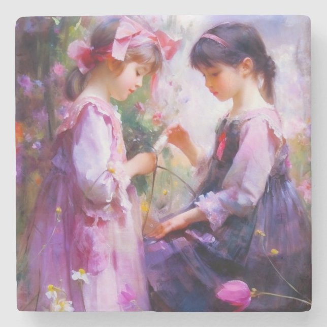 Vänner och blommor 2 stenunderlägg (Framsidan)