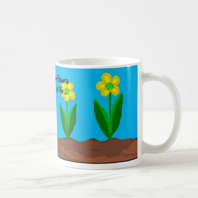 Vänner och blommor kaffemugg (Höger)