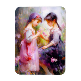 Vänner och blommor magnet