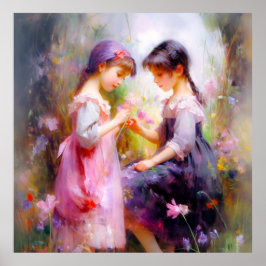 Vänner och blommor poster