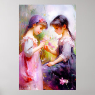 Vänner och blommor poster