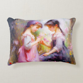 Vänner och blommor  prydnadskudde