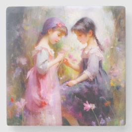 Vänner och blommor stenunderlägg