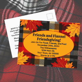 Vänner och Flanella Friendsgiving Play Inbjudan