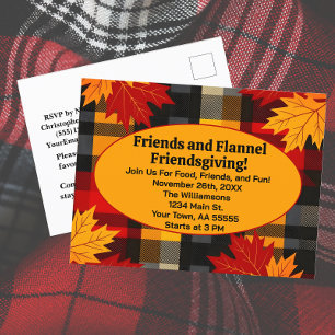 Vänner och Flanella Friendsgiving Play Inbjudan