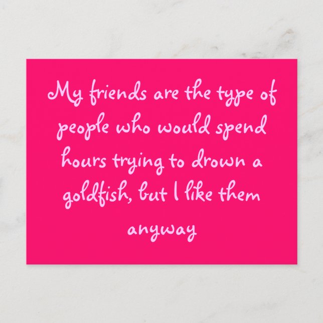 Vänner och guldfisk vykort (Framsida)