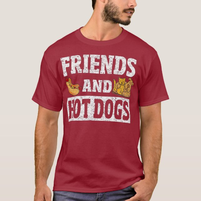 Vänner och Hett Hundar Funny Hett Hund Friends Tee (Framsida)
