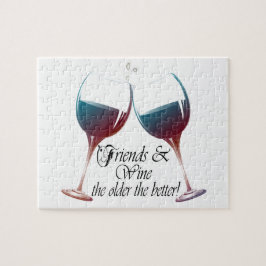 Vänner och vin, äldre den bättre vinkonsten pussel