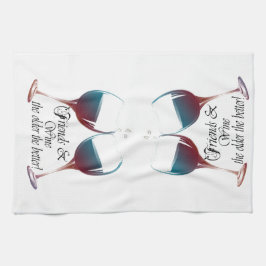 Vänner och vin, äldre det bättre, vingåvor kökshandduk