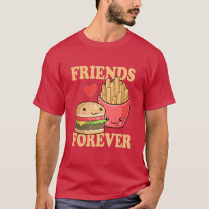 Vänner över Burger och Fries Humor T Shirt