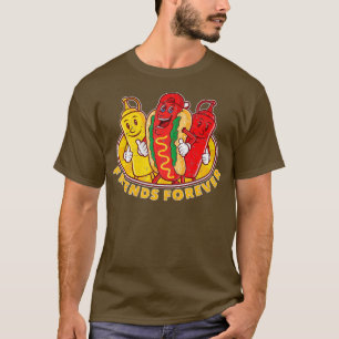 Vänner över Hetten Hund Ketchup Mustard Funny T Shirt