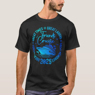 Vänner på kryssning 2025 års semester, marschvänne t shirt