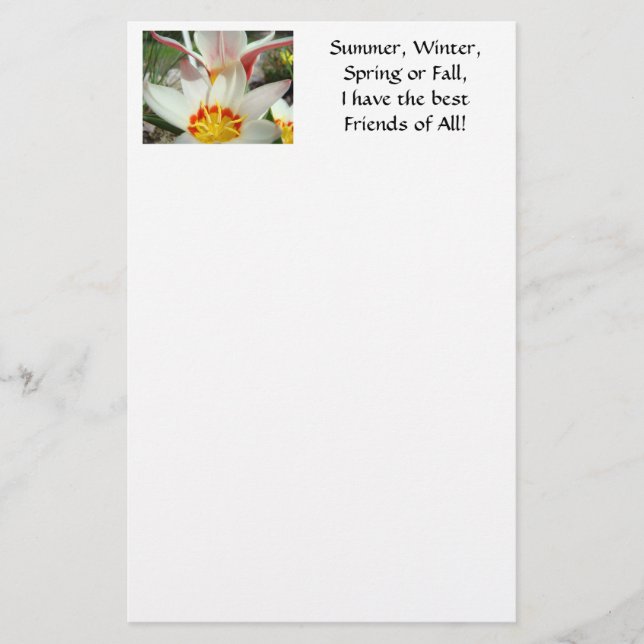 VÄNNER! Pappersvaror Tulpan Blommor Anteckningsblo Brevpapper (Framsida)