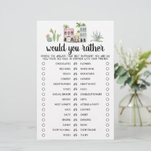 Vänner Partaj Would You Rather redigerbart spel