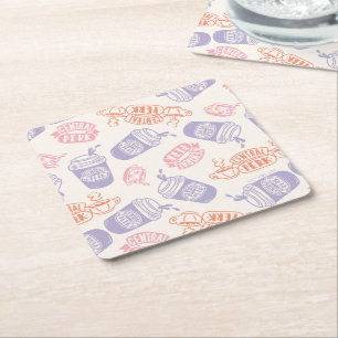 VÄNNER™ Pastel Central Perk Mönster Underlägg Papper Kvadrat