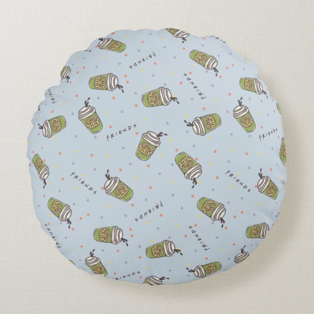 VÄNNER™ | Polka Dot Central Perk Mönster Rund Kudde (Framsidan)