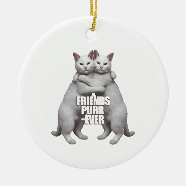 Vänner Purr-Ever Julgransprydnad Keramik (Framsidan)