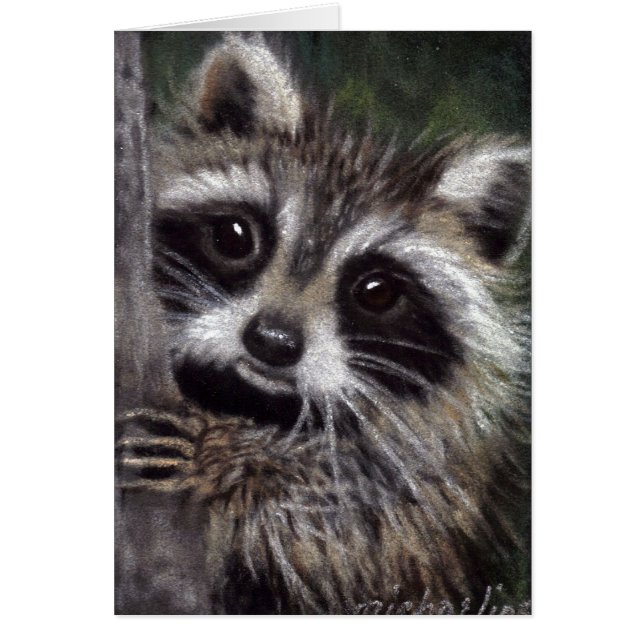 Vänner? Raccoon Card Hälsningskort (Framsidan)