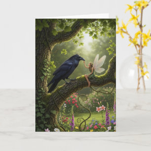 Vänner Ravens leker med Fairy Kort
