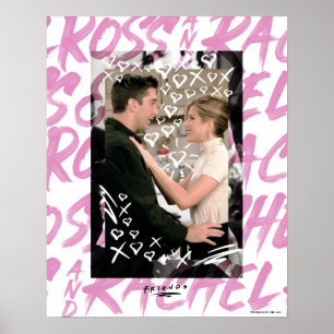 VÄNNER™ Ross och Rachel Doodled Hearts Poster