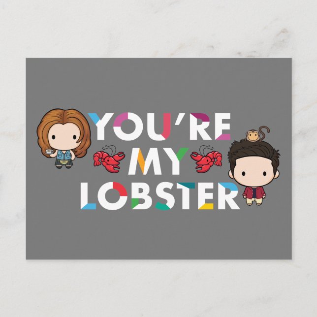 VÄNNER™ | Ross & Rachel Lobster Chibi Inbjudan Vykort (Framsida)