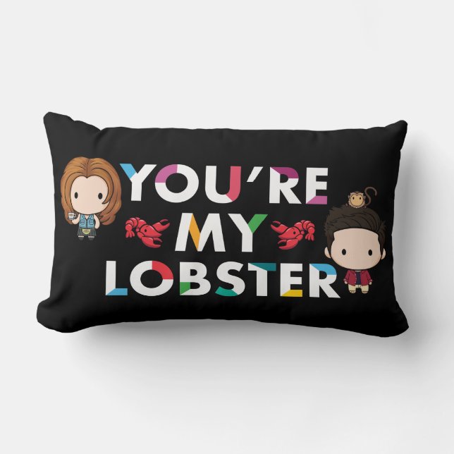 VÄNNER™ | Ross & Rachel Lobster Chibi Lumbarkudde (Framsida)