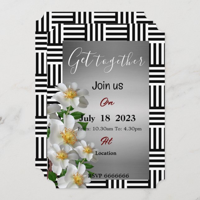 Vänner samlas inbjudan (Fram/baksida)