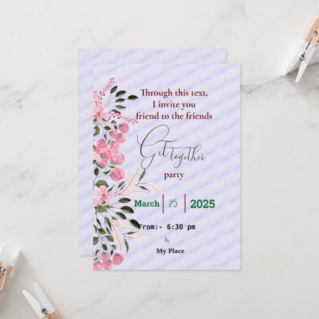 Vänner samlas inbjudan (Fram/Back In Situ)