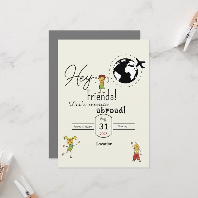 Vänner samlas inbjudningar (Fram/Back In Situ)