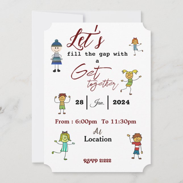 Vänner samlas inbjudningar (Framsida)