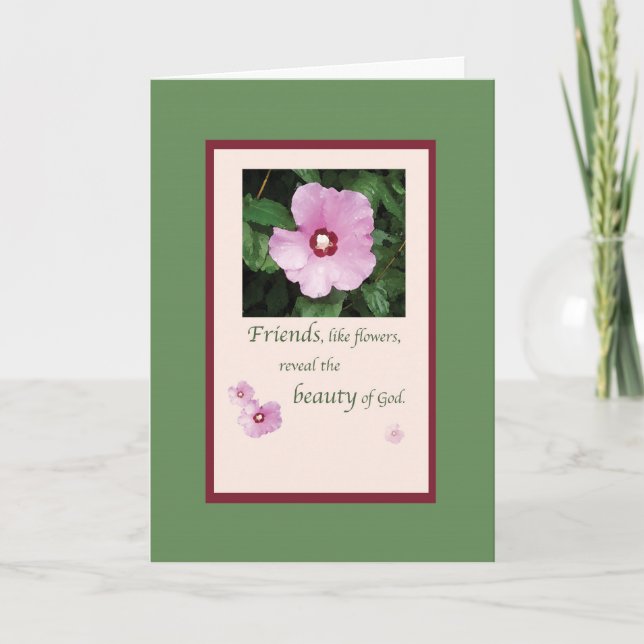 Vänner som blommor, födelsedagskort kort (Framsida)