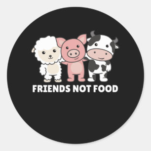 Vänner som inte föds upp av Vegan får Gris Runt Klistermärke