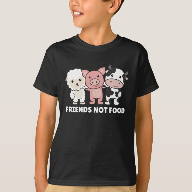Vänner som inte föds upp av Vegan får Gris T Shirt (Framsida)