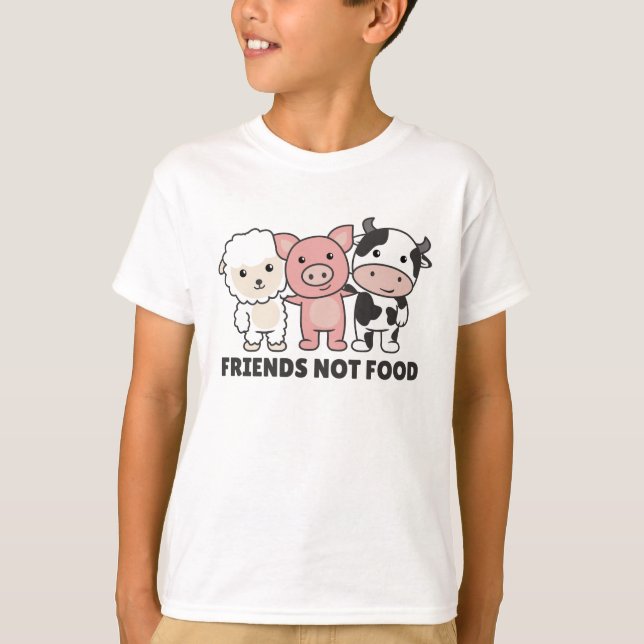 Vänner som inte föds upp av Vegan får Gris T Shirt (Framsida)