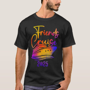 Vänner som kryssar 2025 års semester i resa, marsc t shirt