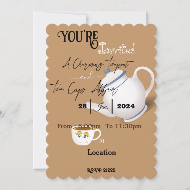 Vänner som samlar te party inbjudningar (Framsida)