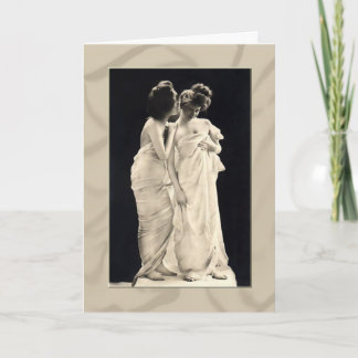 Vänner som viskar hemligheter Viktorianbild Kort