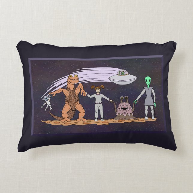 Vänner spelar ingen roll för skillnaderna prydnadskudde (Framsidan)