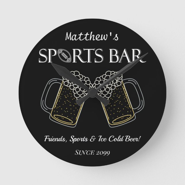 Vänner, sport och öl - Väggsluss för sport Pub Rund Klocka (Framsida)