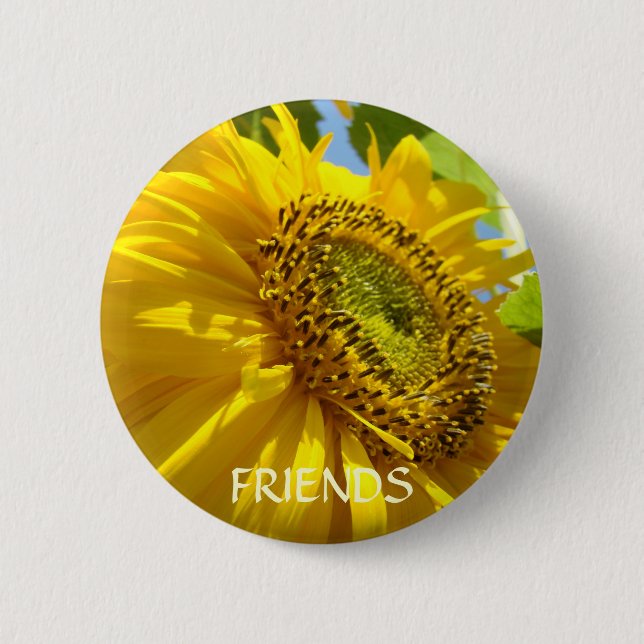 Vänner SUNFLOWERS Buttons Sun Flower-KNAPPgåvor Knapp (Framsida)